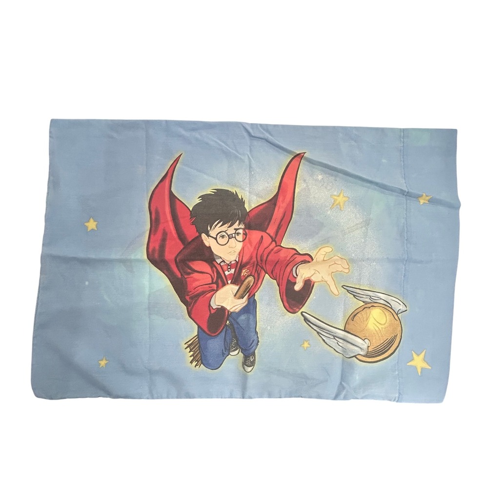 Harry Potter Quidditch Golden Snitch Pillowcase Standard Blue Y2K Wizardcore